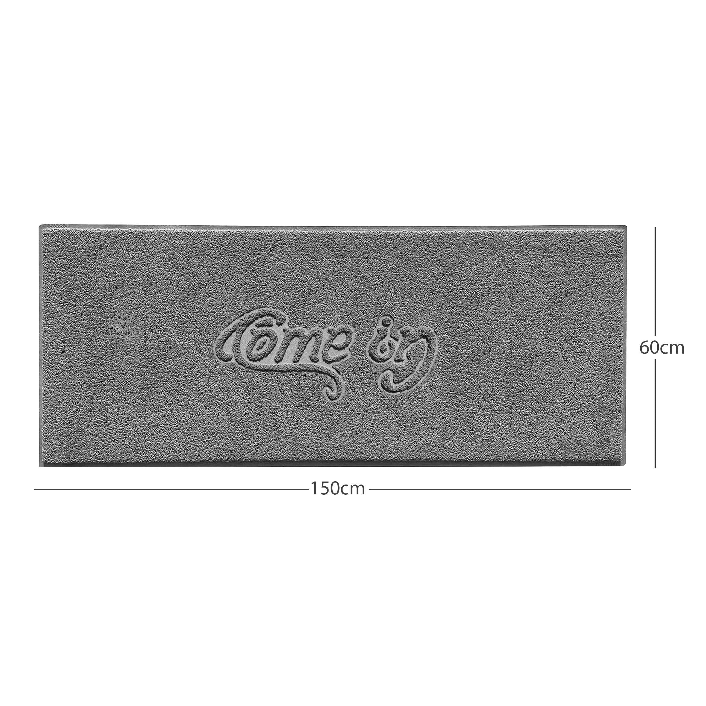 Come In Embossed Spaghetti Doormat 150cm x 60cm Grey No (Suitable for Outdoors)
