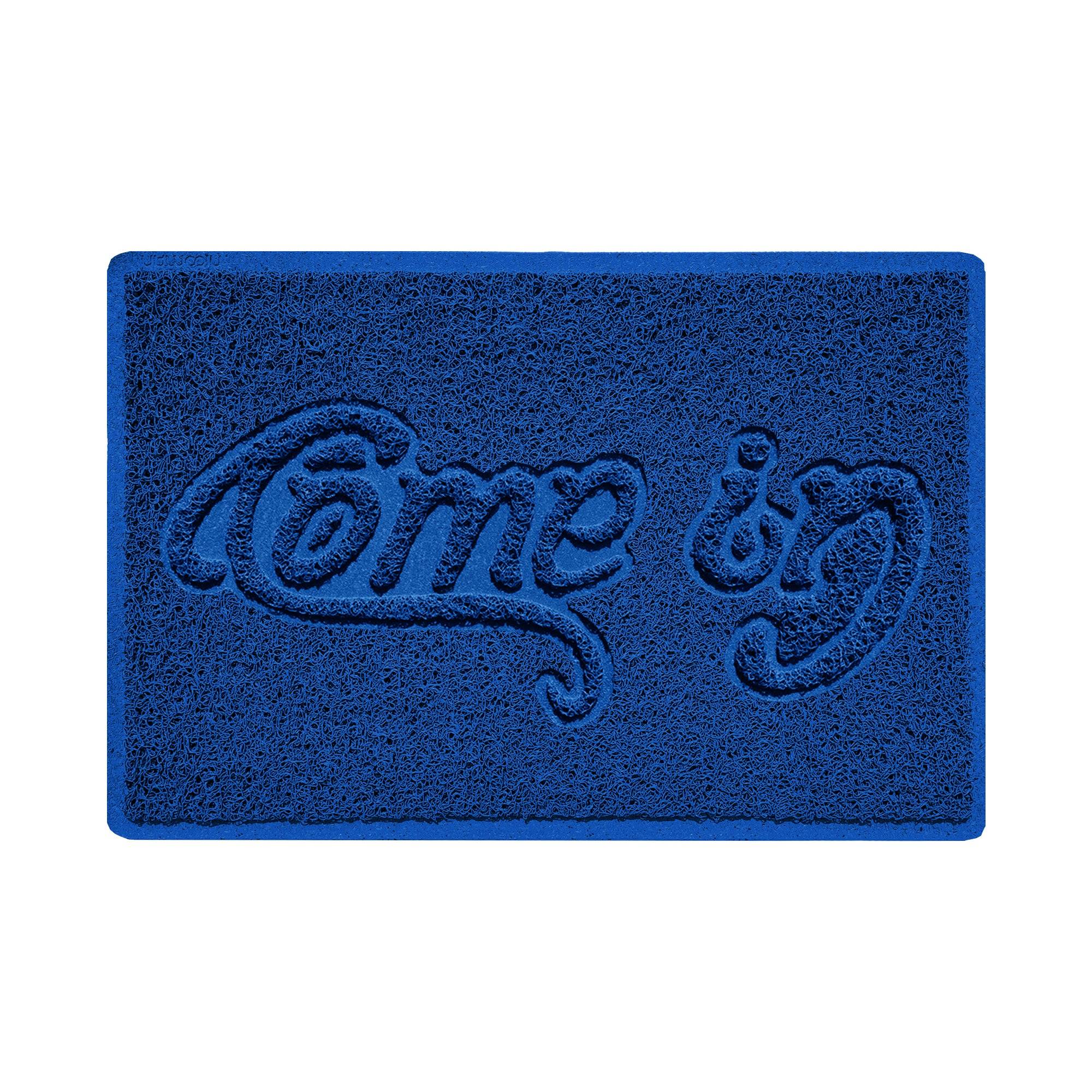 Come In Embossed Spaghetti Doormat 60cm x 40cm Blue Yes (Suitable for Indoors)