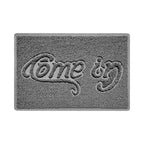 Come In Embossed Spaghetti Doormat 60cm x 40cm Grey