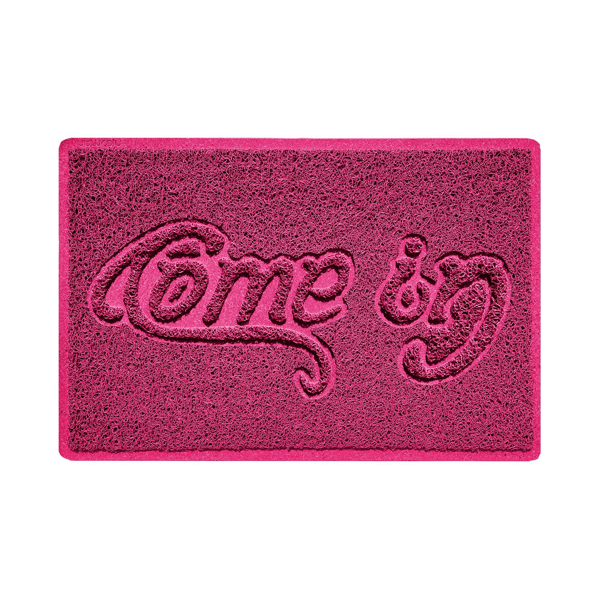 Come In Embossed Spaghetti Doormat 60cm x 40cm Pink Yes (Suitable for Indoors)