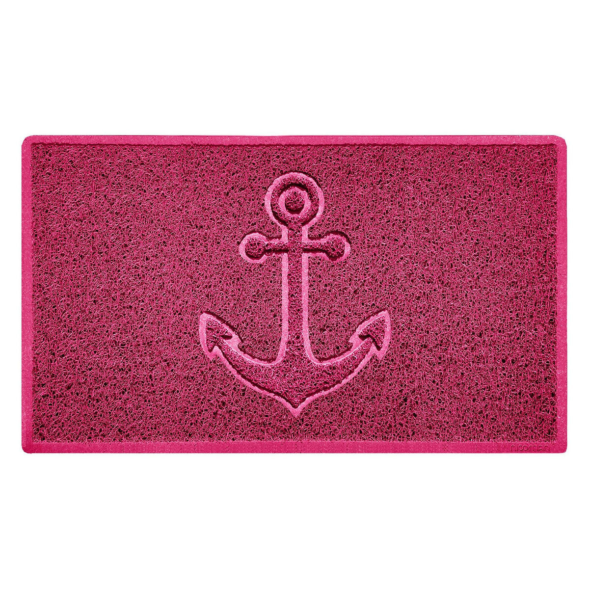 "Anchors Away" Grey Spaghetti Door Mat Pink 75cm x 44cm Yes (Suitable for Indoors)