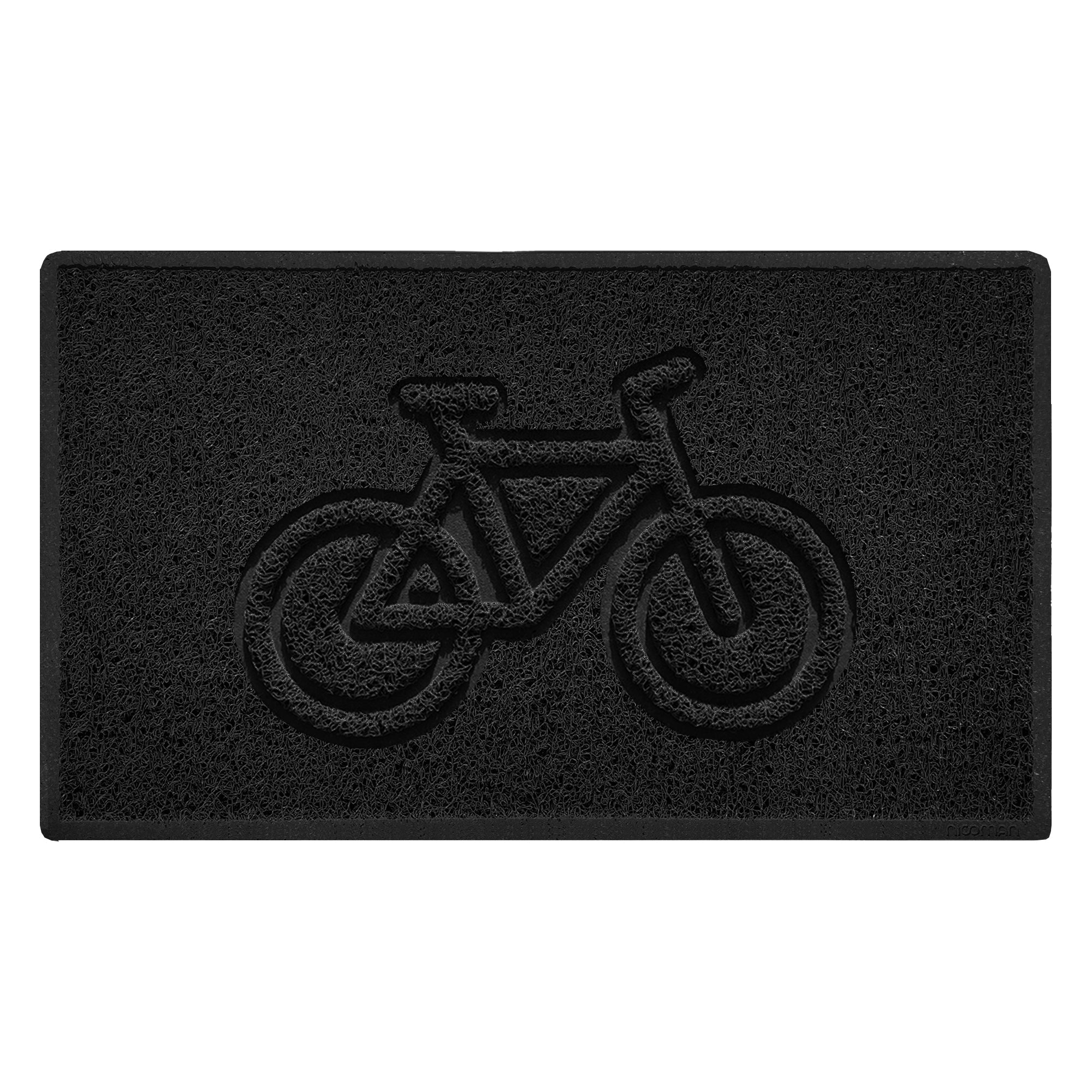 Cycle Embossed Spaghetti Doormat 75cm x 44cm Black No (Suitable for Outdoors)