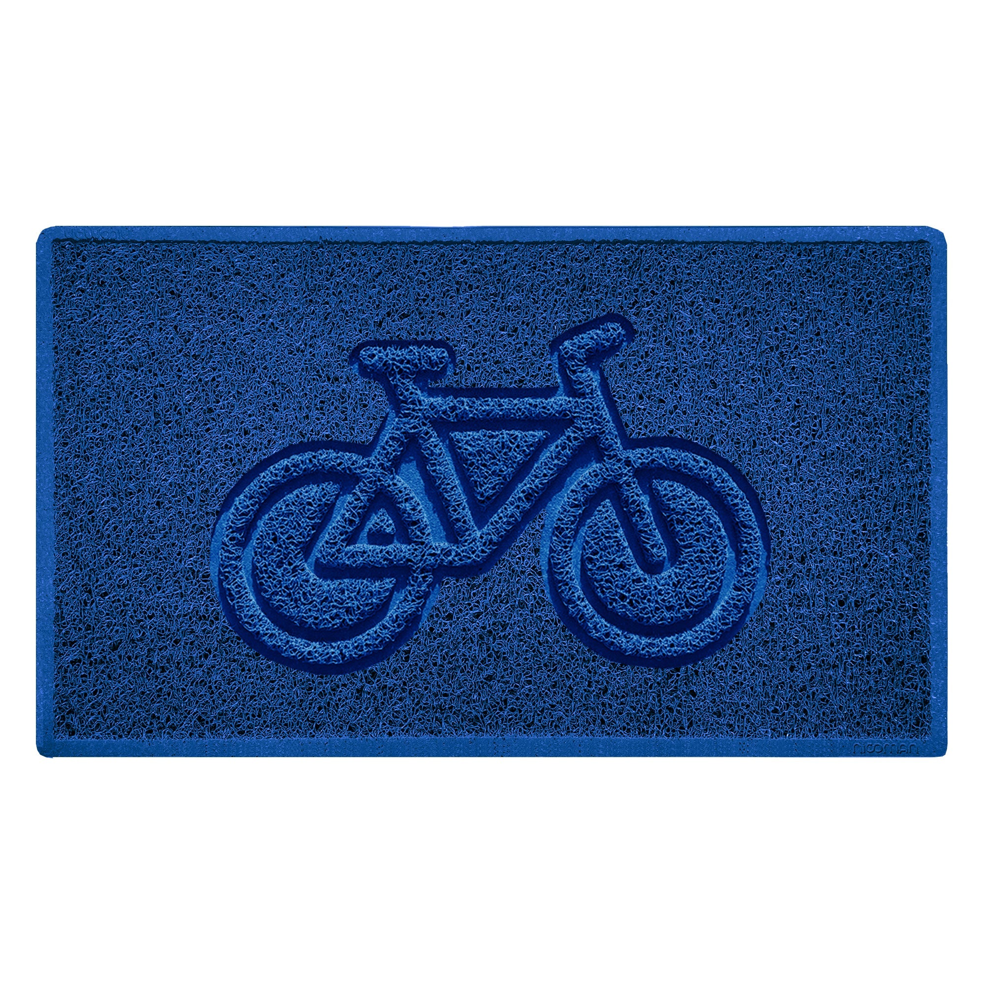Cycle Embossed Spaghetti Doormat 75cm x 44cm Blue Yes (Suitable for Indoors)