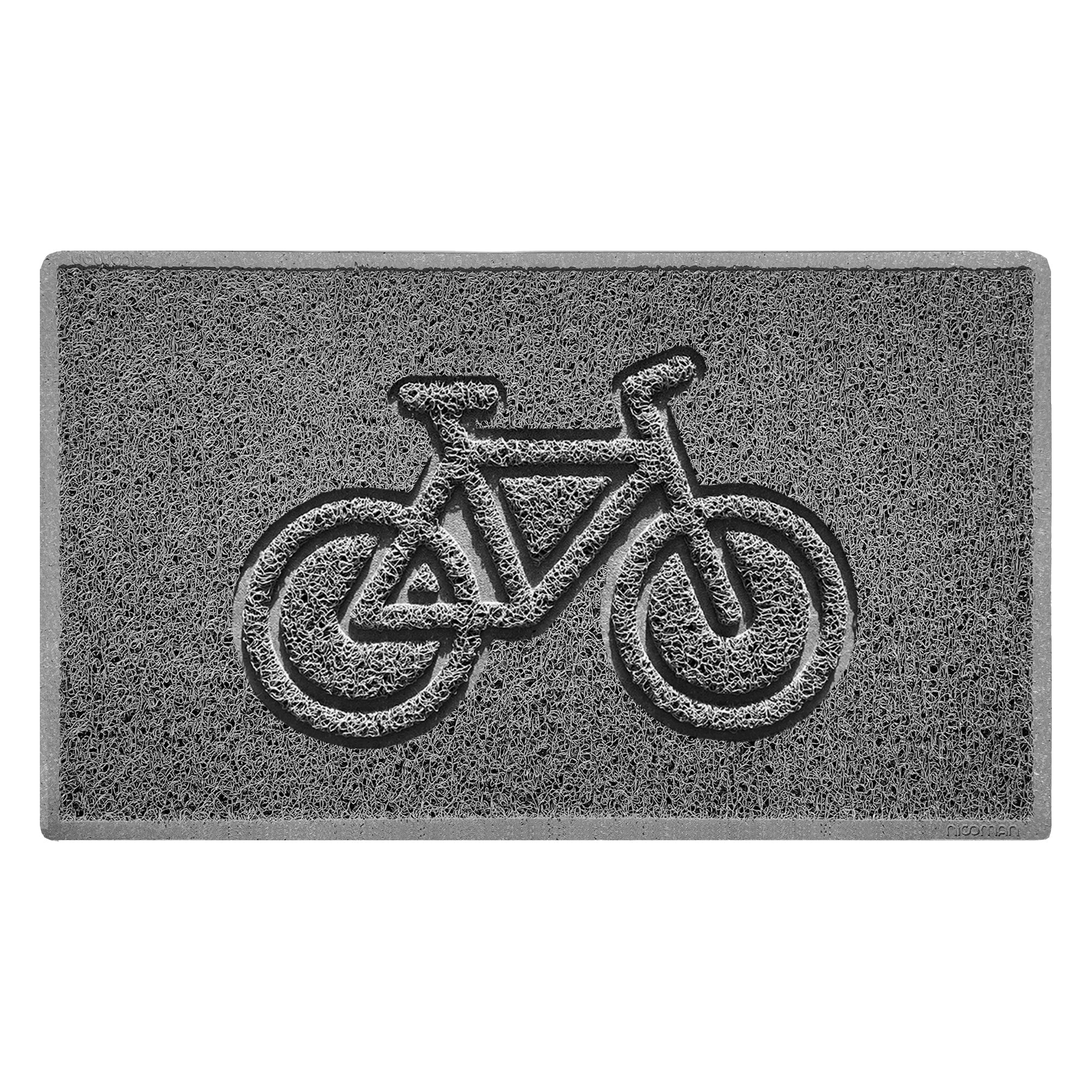 Cycle Embossed Spaghetti Doormat 75cm x 44cm Grey Yes (Suitable for Indoors)