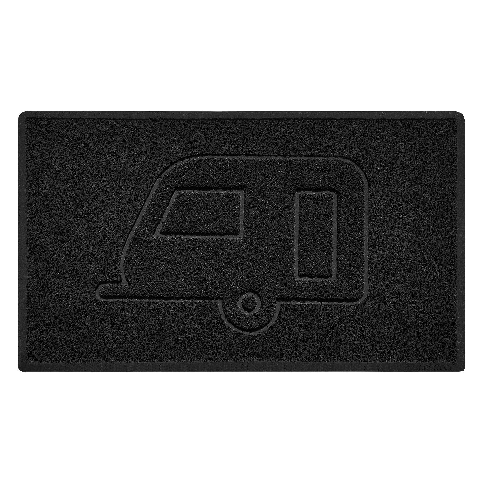 Caravan Embossed Spaghetti Doormat Black 75cm x 44cm