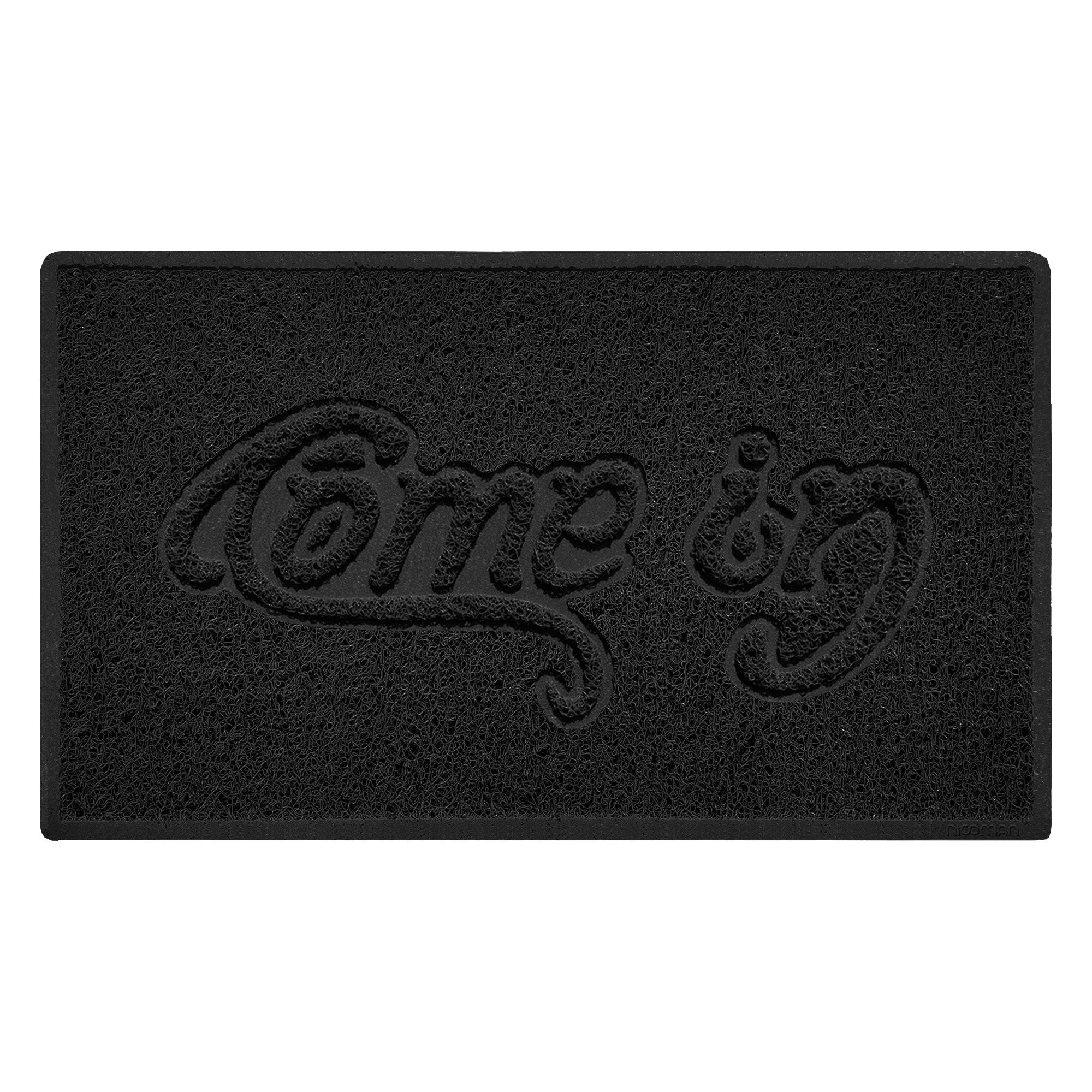 Come In Embossed Spaghetti Doormat 75cm x 44cm Black