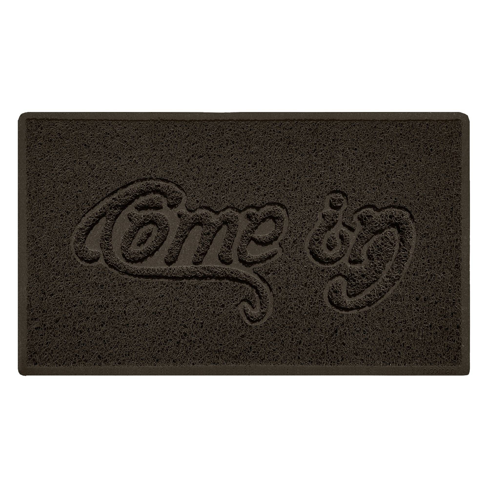 Come In Embossed Spaghetti Doormat 75cm x 44cm Brown