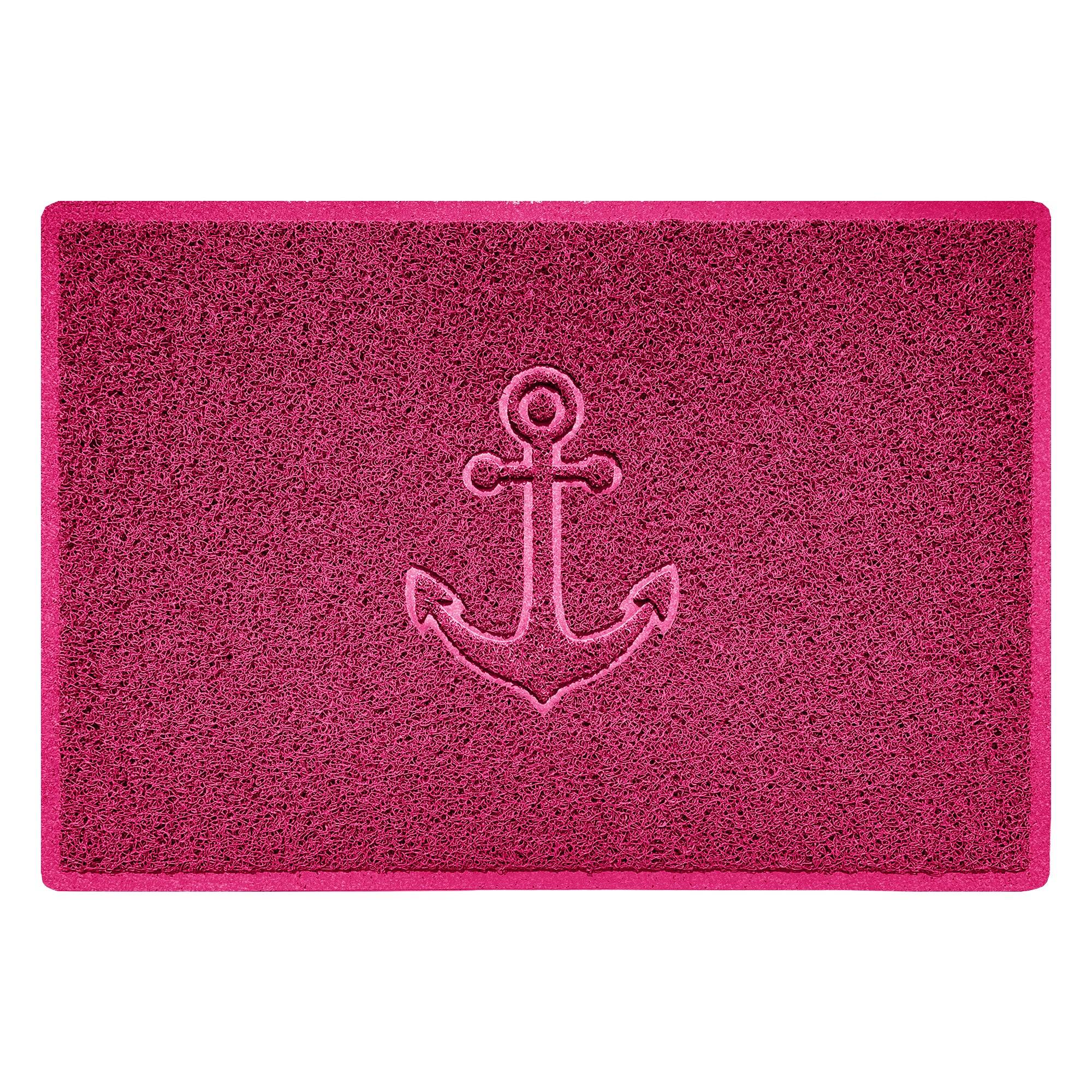 "Anchors Away" Grey Spaghetti Door Mat Pink 90cm x 60cm Yes (Suitable for Indoors)