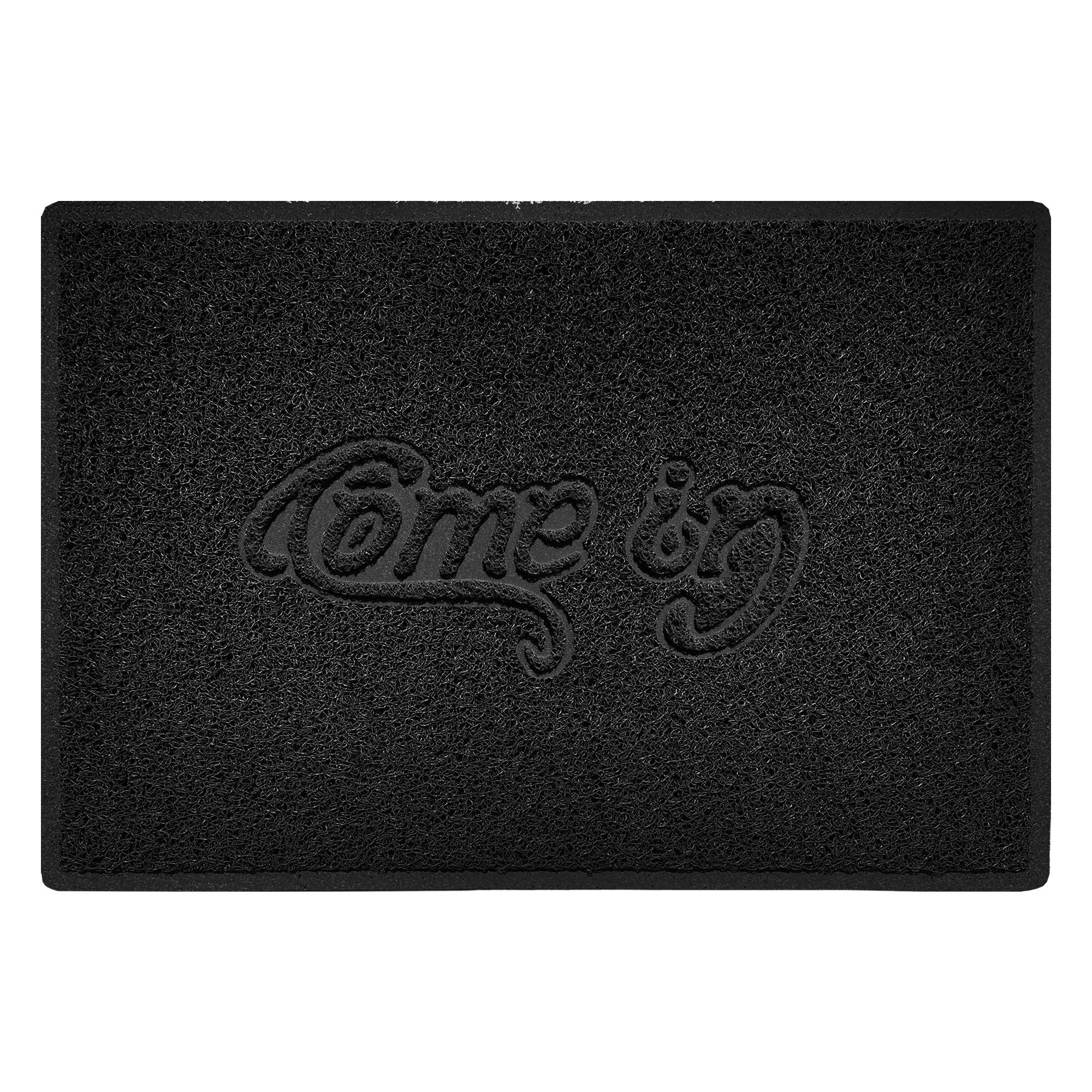 Come In Embossed Spaghetti Doormat 90cm x 60cm Black