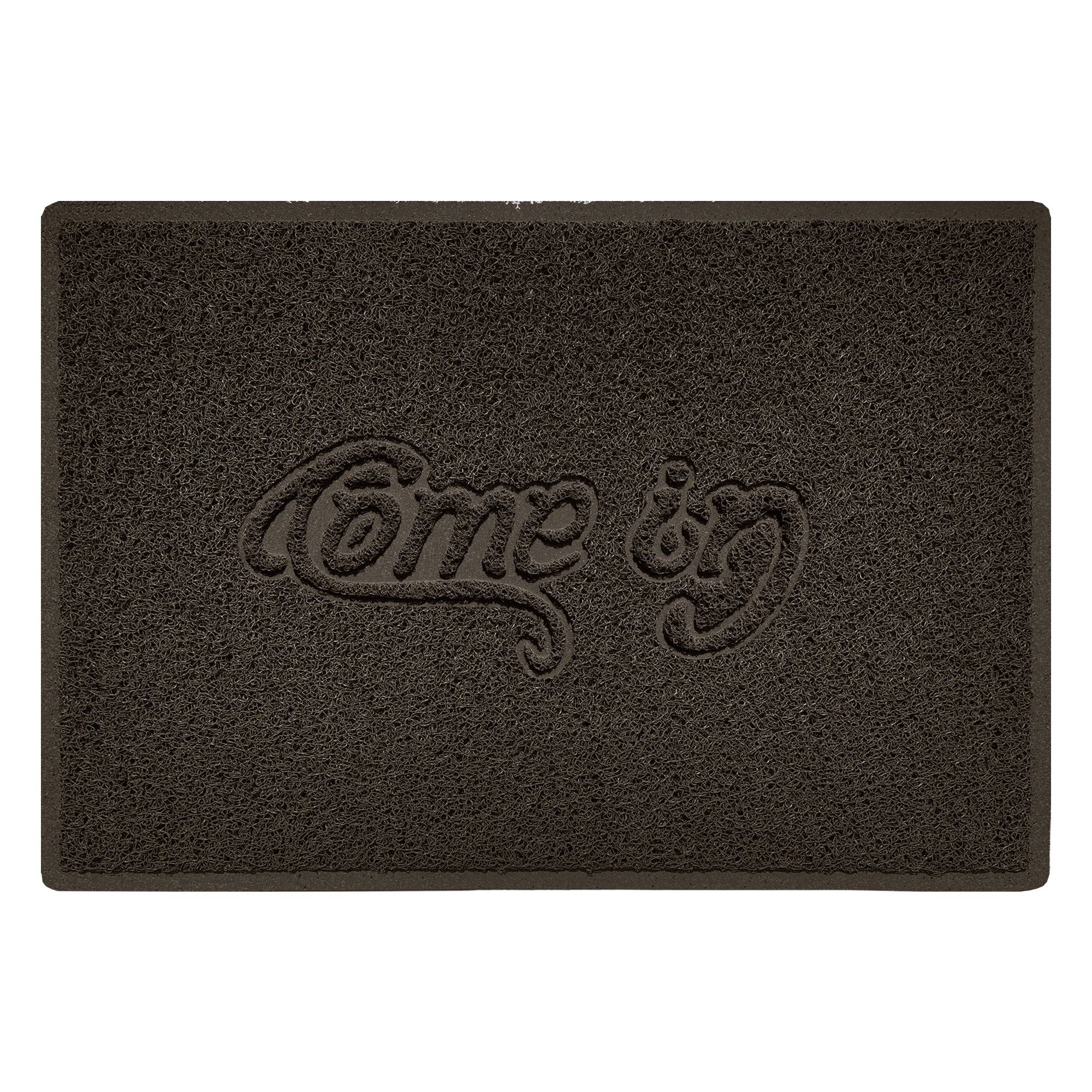 Come In Embossed Spaghetti Doormat 90cm x 60cm Brown