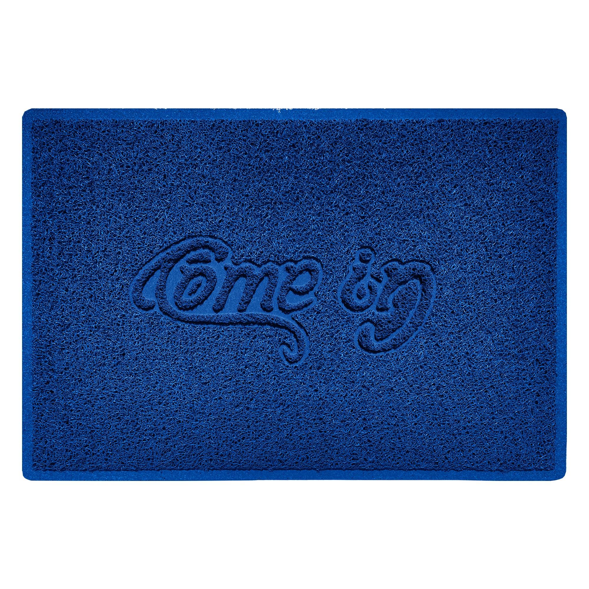 Come In Embossed Spaghetti Doormat 90cm x 60cm Blue Yes (Suitable for Indoors)