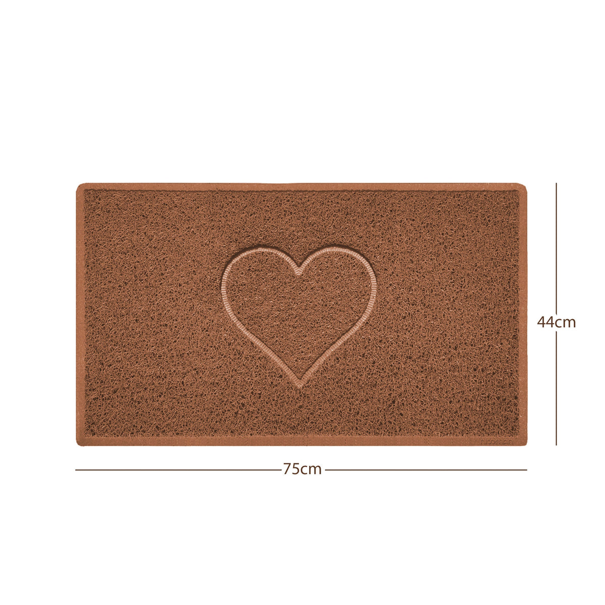 "Heart" Embossed Loofah Textured Spaghetti Door Mat Beige 75cm x 44cm Yes (Suitable for Indoors)