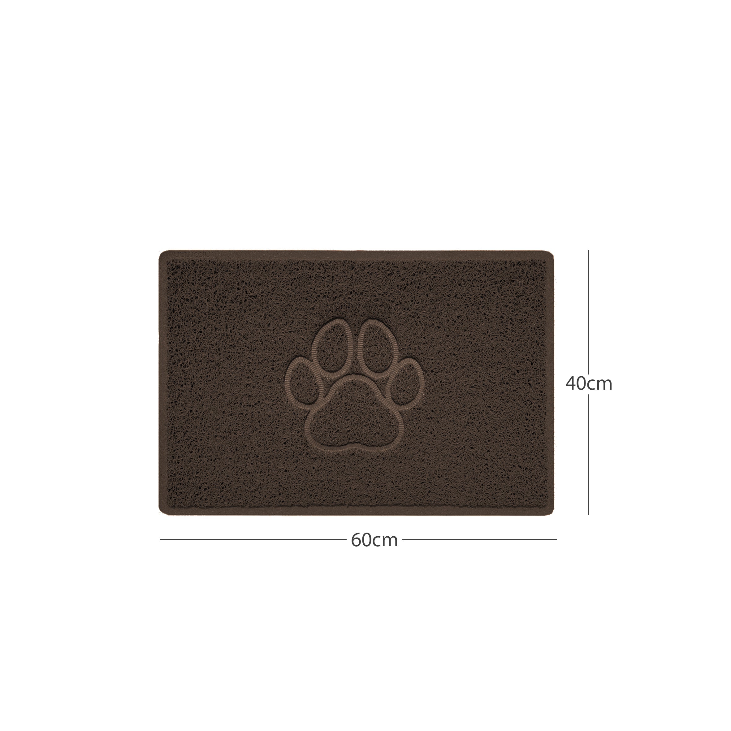 Paw Print Embossed Spaghetti Doormat Brown 60cm x 40cm