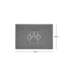 Paw Print Embossed Spaghetti Doormat Grey 60cm x 40cm