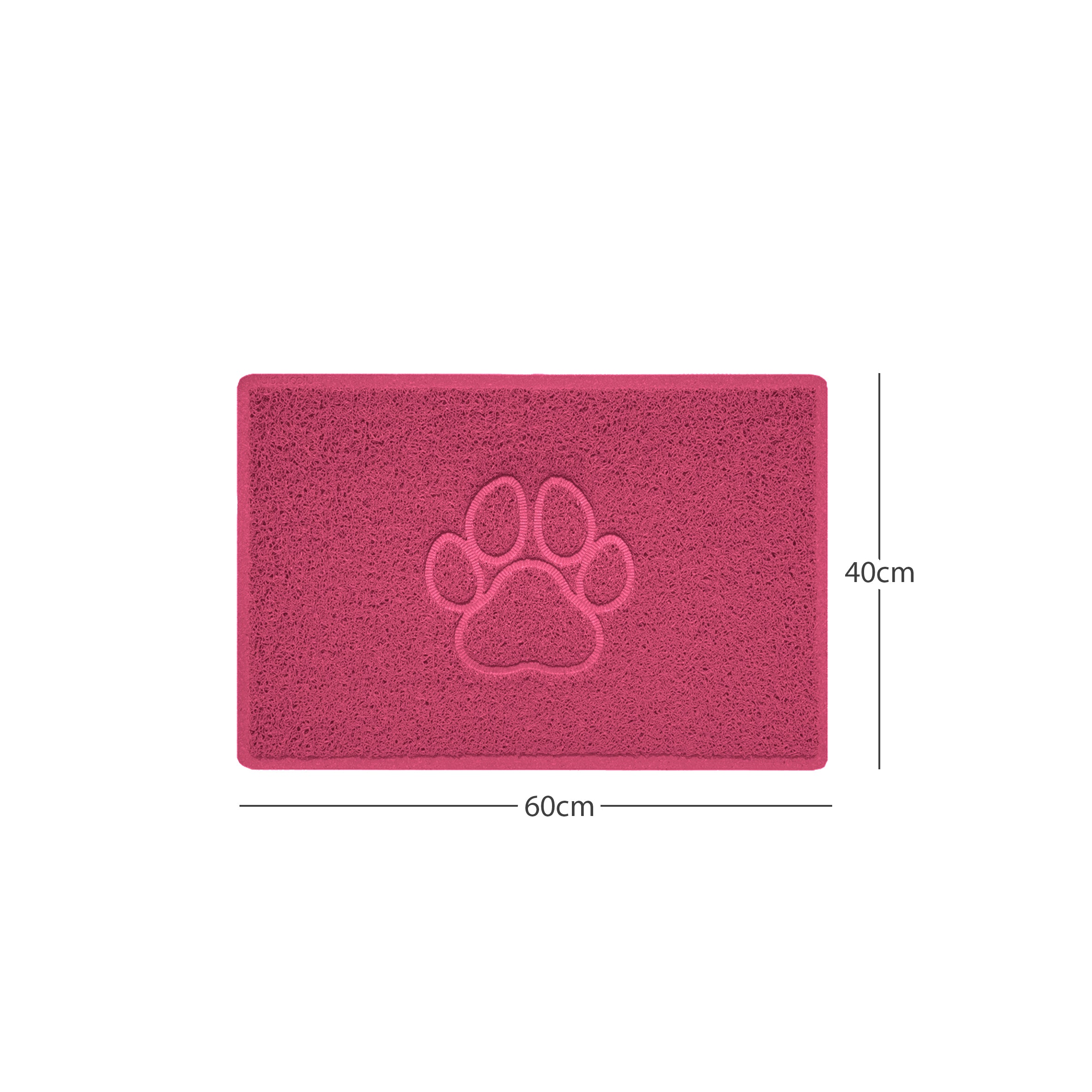 Paw Print Embossed Spaghetti Doormat Pink 60cm x 40cm Yes (Suitable for Indoors)