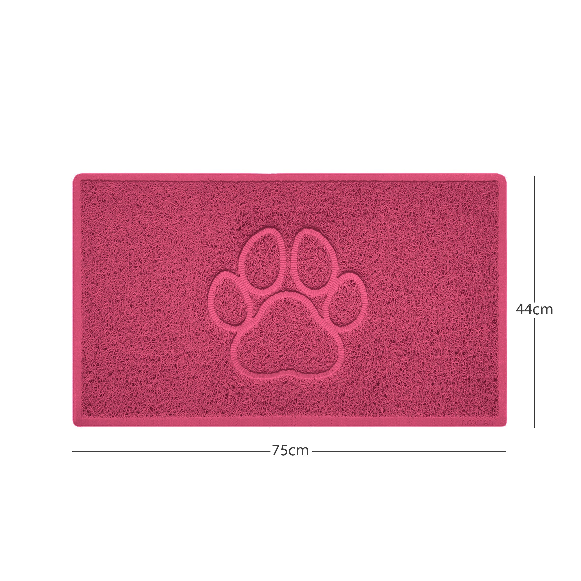 Paw Print Embossed Spaghetti Doormat Pink 75cm x 44cm Yes (Suitable for Indoors)