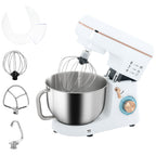 Electric Stand Mixer, 5L Food Mixer with Dough Hook, Whisk, White