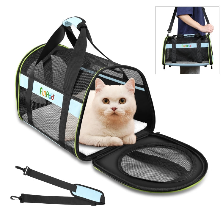 FUNADD Pet Travel Carrier Bag Shoulder Foldable Tote Bag, Carrier Bag – Durable Build, Easy to Use Carrier Bag Blue
