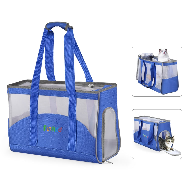 FUNADD Portable Breathable Pet Bag Outdoor Shoulder Tote Bag, Breathable Pet Bag Breathable Pet Bag Blue