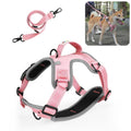 FunAdd Traction Rope Reflective Breathable Nylon Pet Vest Dog Harness, Size: M, Size: M Size: M Pink