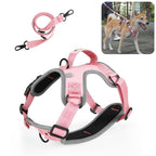 FunAdd Traction Rope Reflective Breathable Nylon Pet Vest Dog Harness, Size: M, Size: M Size: M Pink