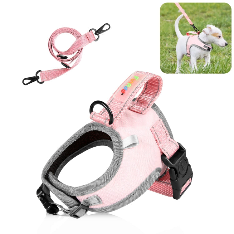 FunAdd Traction Rope Reflective Breathable Nylon Pet Vest Dog Harness, Size: S, Size: S Size: S Pink