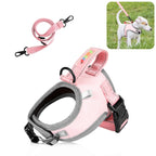 FunAdd Traction Rope Reflective Breathable Nylon Pet Vest Dog Harness, Size: S, Size: S Size: S Pink