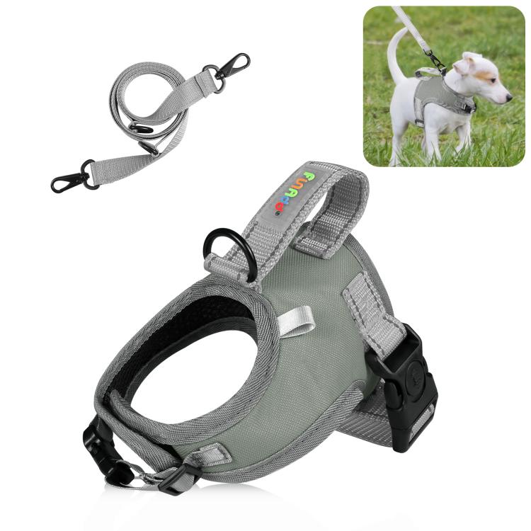 FunAdd Traction Rope Reflective Breathable Nylon Pet Vest Dog Harness, Size: S, Size: S – Wear-resistant Size: S Grey