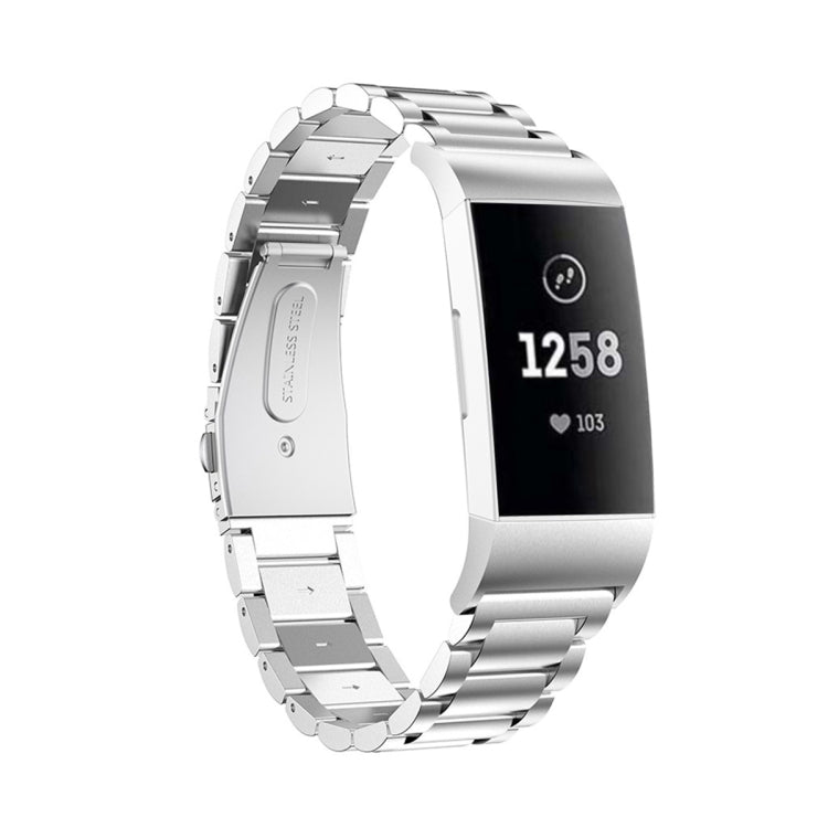 Watch Band – Stainless Steel (Fitbit Charge 4) Three Beads for Fitbit Charge 4 Silver