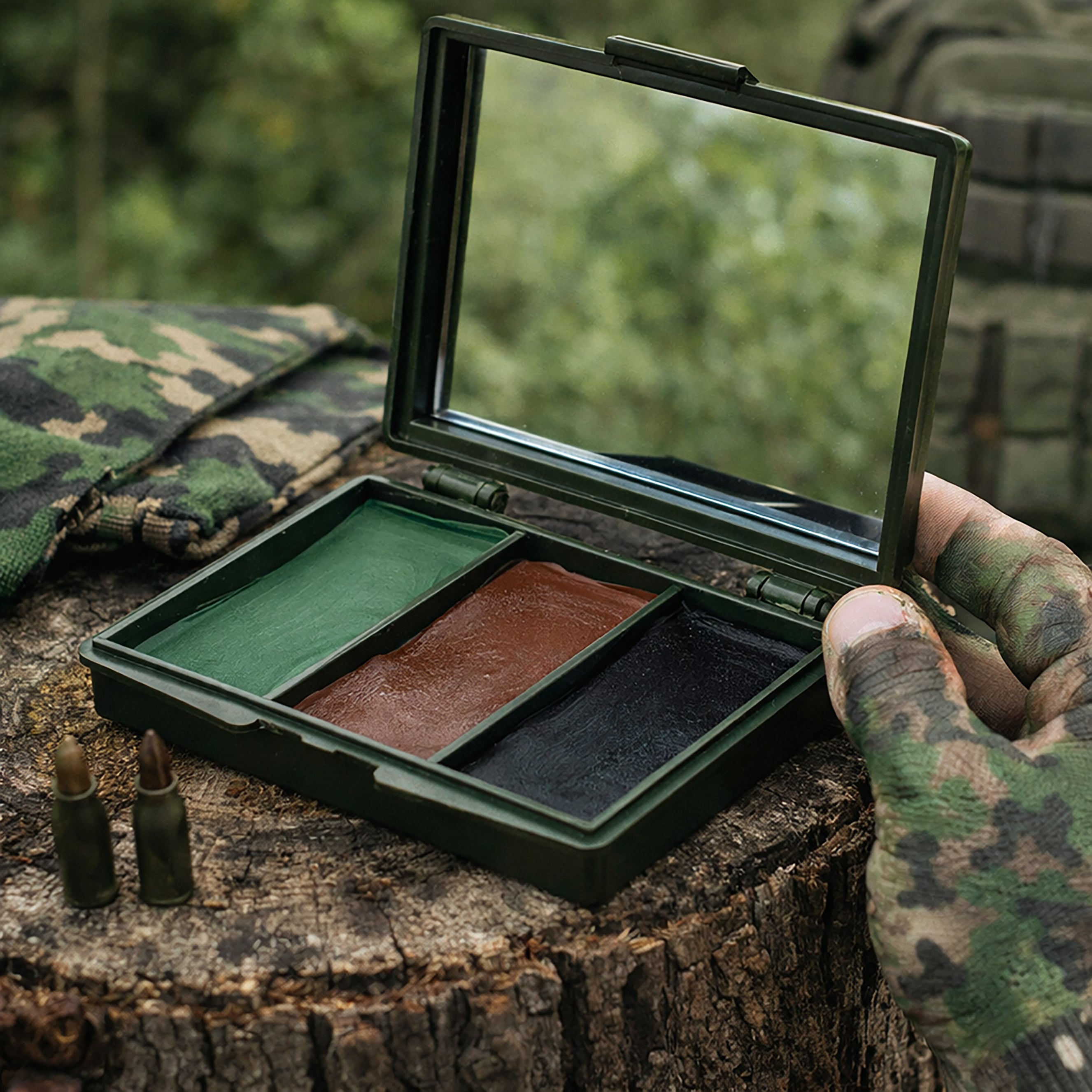 Novelty 3 Colour Camouflage Face Paint Set for Airsoft, Military, Festivals & Halloween