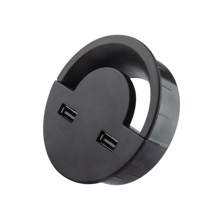 60mm Desktop Outlet USB Cable Wire Hole Cover Round Winder Holder, 60mm 60mm