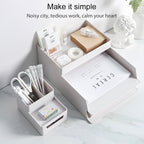 Desktop Removable Assembled Small File Storage Box, 0115-3 (Blue Green), 0115-3 (Grey White)