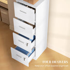 4 Drawer File Cabinet Locking Filing Cabinet, Black Wood Effect
