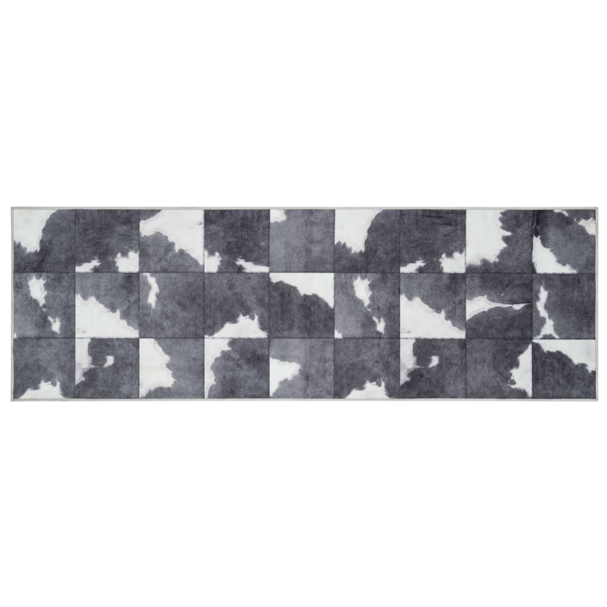 Faux Hides Rug Black and White 50X150 cm
