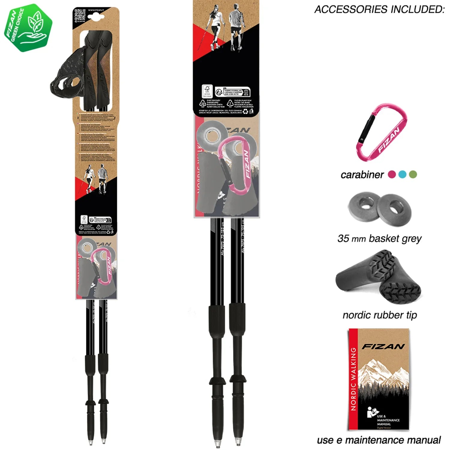 Fizan Speed Walking Poles (Various Colours)