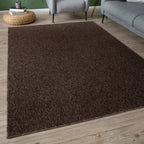 Brown Low Pile Solid Rug