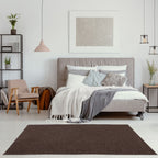 Brown Low Pile Solid Rug