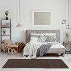 Brown Low Pile Solid Rug