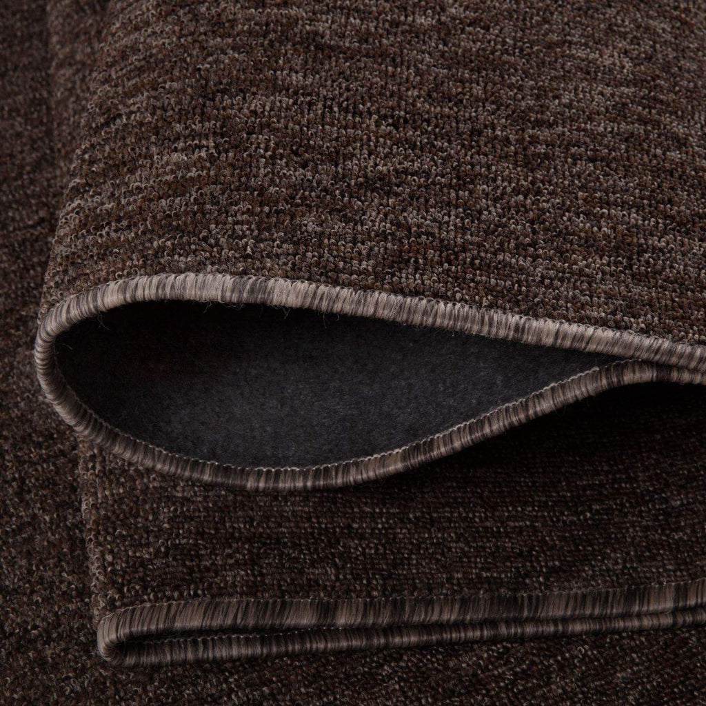 Brown Low Pile Solid Rug