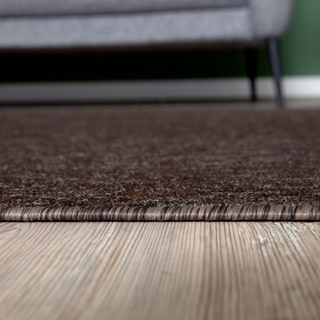Brown Low Pile Solid Rug