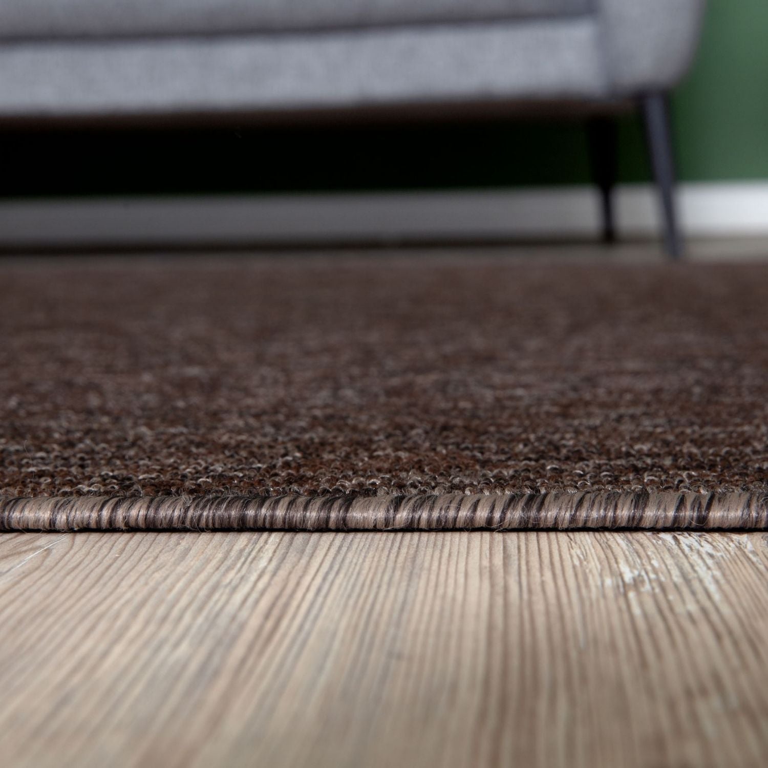 Brown Low Pile Solid Rug