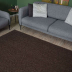 Brown Low Pile Solid Rug