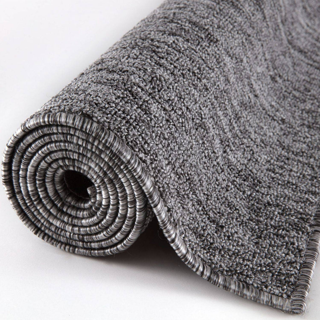 Grey Low Pile Solid Rug
