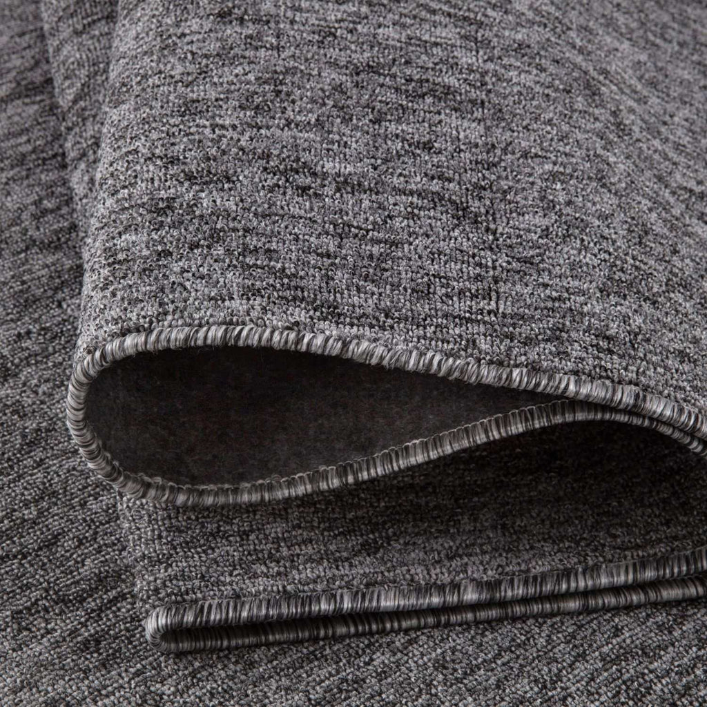 Grey Low Pile Solid Rug