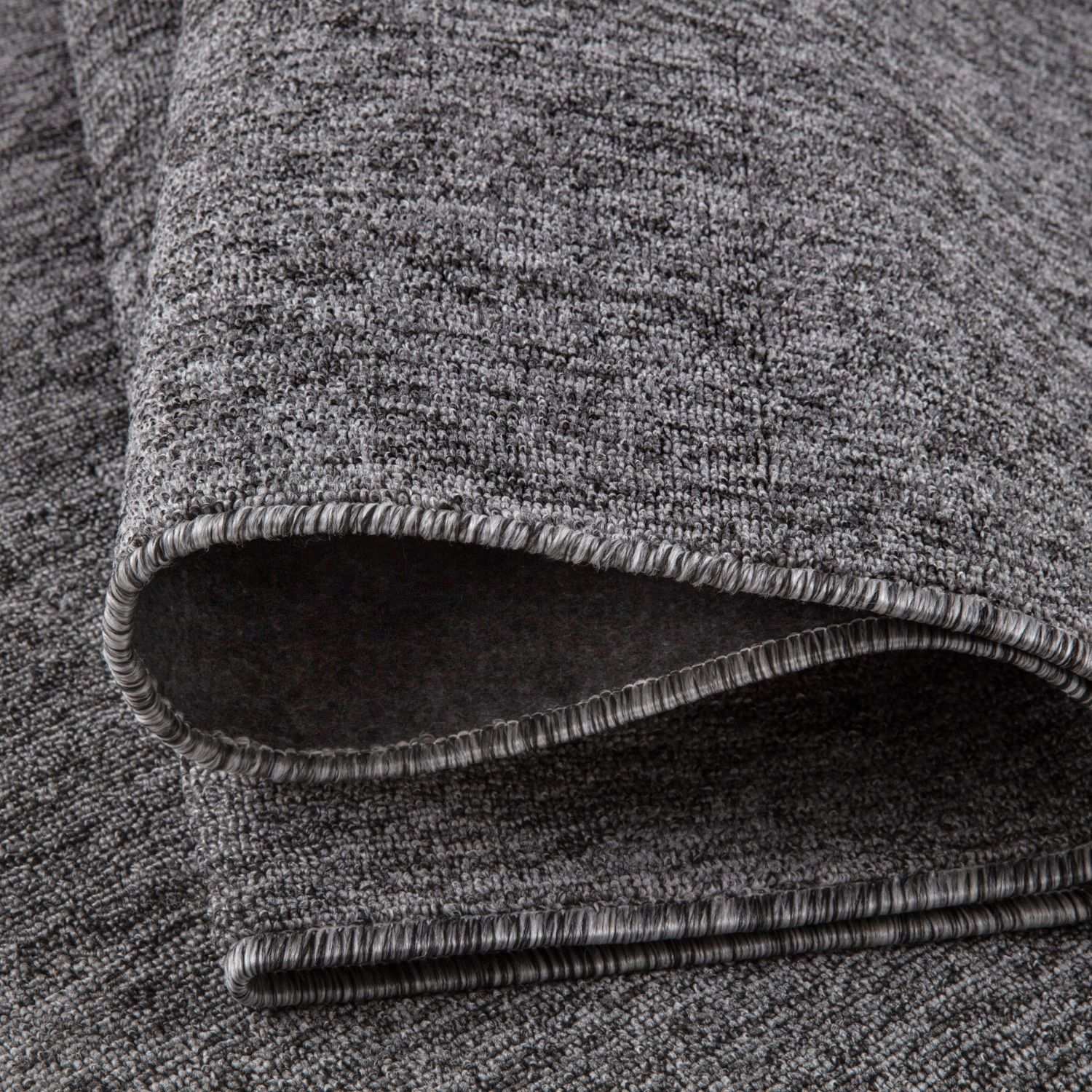 Grey Low Pile Solid Rug