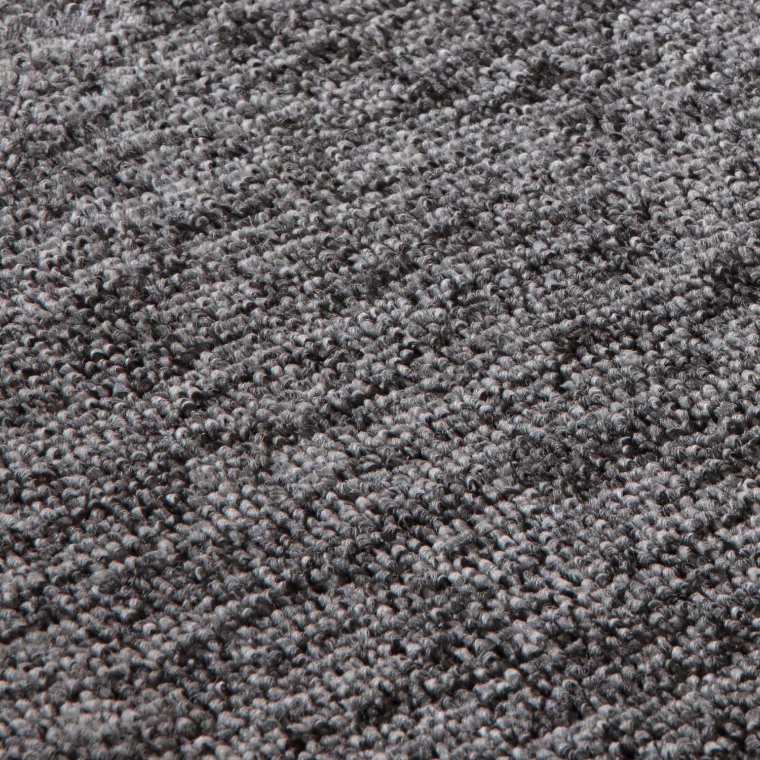 Grey Low Pile Solid Rug