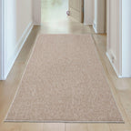 Beige Low Pile Solid Rug
