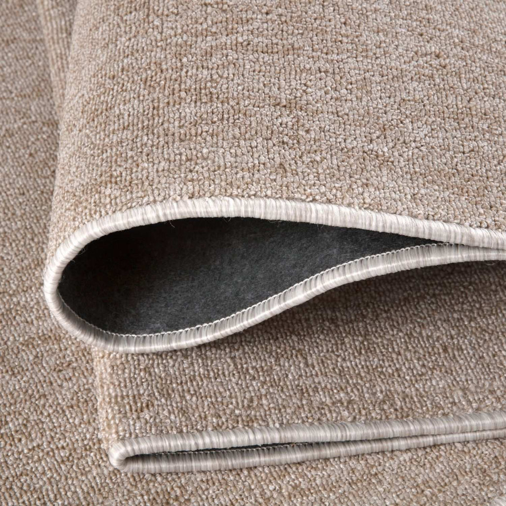 Beige Low Pile Solid Rug