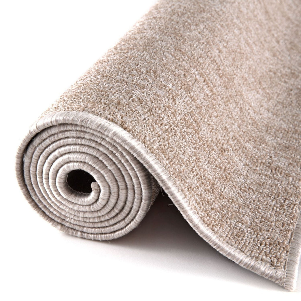 Beige Low Pile Solid Rug