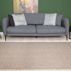 Beige Low Pile Solid Rug